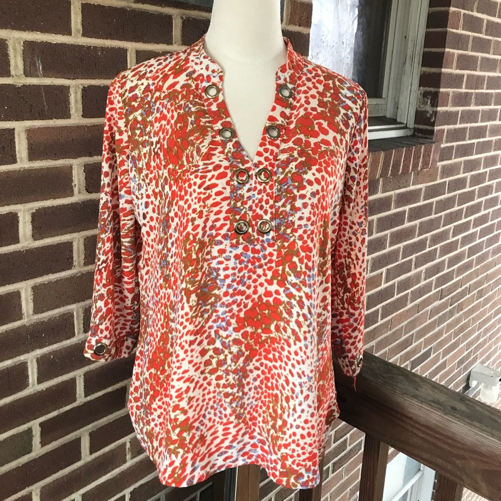 ☀️WEEKEND SALE☀️ Peck & peck☀️Red leopard print tunic
